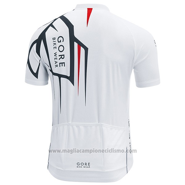 2017 Abbigliamento Ciclismo Gore Bike Wear Power Adrenaline Bianco Manica Corta e Salopette